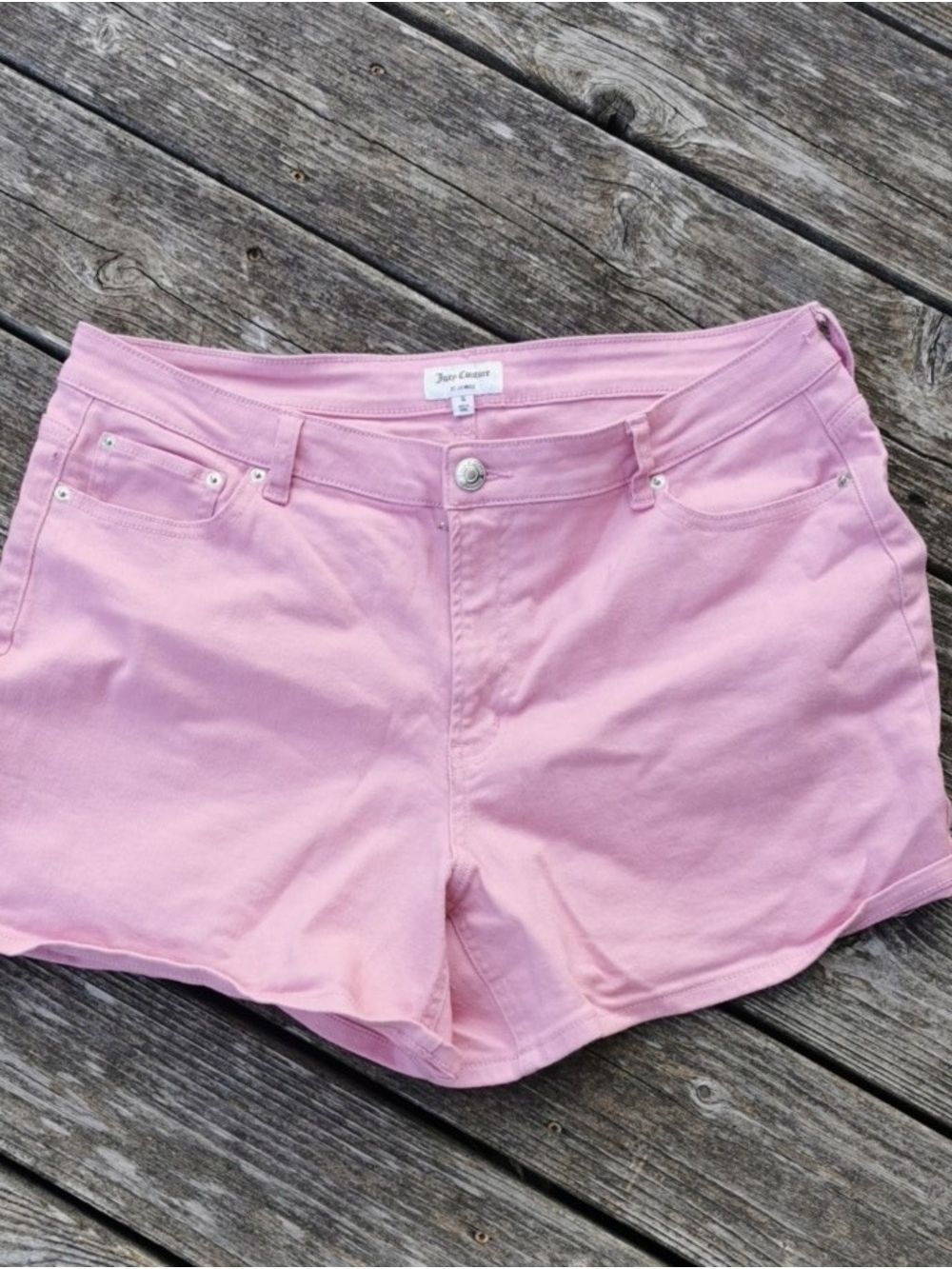 Womens Y2K Inspired Pink Barbiecore Bubblegum Denim Chino Shorts. 14